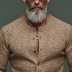 Men's Classic Casual Slub Yarn Ribbed Slim-fit Long-sleeved Shirt MTA2430L6K