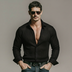 Men's Classic Casual And Subtly Sheer Cotton Blend Long-sleeved Shirt MTA2603L2K