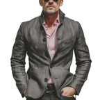 Men's Classic Casual Stand-collar Cotton Blend Jacket MTA2407L1K