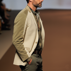 Men's Business Faux Suede Color-blocked Two-button Single-vent Slim-fit Blazer MTA2558L5U